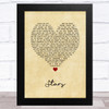 Simply Red Stars Vintage Heart Song Lyric Music Art Print