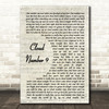 Bryan Adams Cloud Number 9 Vintage Script Song Lyric Music Art Print