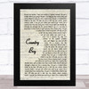 Alan Jackson Country Boy Vintage Script Song Lyric Music Art Print