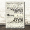 George Michael Waiting Vintage Script Song Lyric Music Art Print