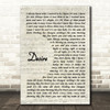 Ozzy Osbourne Desire Vintage Script Song Lyric Music Art Print