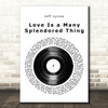 Jeff Lynne Love Is a Many Splendored Thing Vinyl Record Song Lyric Music Art Print