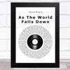 David Bowie As The World Falls Down Vinyl Record Song Lyric Music Art Print