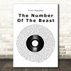 Iron Maiden The Number Of The Beast Vinyl Record Song Lyric Music Art Print