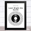 Green Day Last Night On Earth Vinyl Record Song Lyric Music Art Print