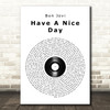 Bon Jovi Have A Nice Day Vinyl Record Song Lyric Music Art Print