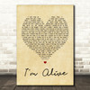 Kasey Chambers I'm Alive Vintage Heart Song Lyric Quote Print