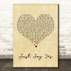 Snow Patrol Just Say Yes Vintage Heart Song Lyric Quote Print
