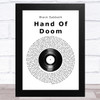 Black Sabbath Hand Of Doom Vinyl Record Song Lyric Music Art Print