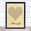 Kool & The Gang Cherish Vintage Heart Song Lyric Quote Print