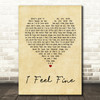 The Beatles I Feel Fine Vintage Heart Song Lyric Quote Print