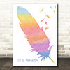Puff Daddy I'll Be Missing You Watercolour Feather & Birds Song Lyric Music Art Print