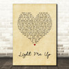 Tom Baxter Light Me Up Vintage Heart Song Lyric Quote Print
