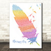 James Moving On Watercolour Feather & Birds Song Lyric Music Art Print
