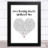 Billy Ocean Love Really Hurts Without You White Heart Song Lyric Music Art Print