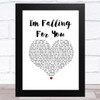 Chester See I'm Falling For You White Heart Song Lyric Music Art Print