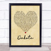 Stereophonics Dakota Vintage Heart Song Lyric Quote Print