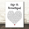 Sixx A M Life Is Beautiful White Heart Song Lyric Music Art Print