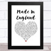 The Shires Made In England White Heart Song Lyric Music Art Print