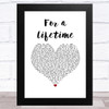 Ryann Darling For a Lifetime White Heart Song Lyric Music Art Print