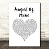 Monica Angel Of Mine White Heart Song Lyric Music Art Print