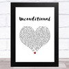 Picture This Unconditional White Heart Song Lyric Music Art Print