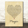 Coldplay Magic Vintage Heart Song Lyric Quote Print