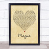 Coldplay Magic Vintage Heart Song Lyric Quote Print