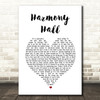 Vampire Weekend Harmony Hall White Heart Song Lyric Music Art Print
