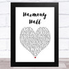 Vampire Weekend Harmony Hall White Heart Song Lyric Music Art Print