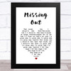 Shed Seven Missing Out White Heart Song Lyric Music Art Print