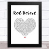 5 Seconds Of Summer Red Desert White Heart Song Lyric Music Art Print