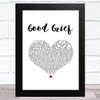 Bastille Good Grief White Heart Song Lyric Music Art Print