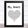 Counting Crows Mr. Jones White Heart Song Lyric Music Art Print