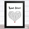 Elton John & Kiki Dee True Love White Heart Song Lyric Music Art Print