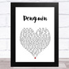 Christina Perri Penguin White Heart Song Lyric Music Art Print