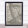 Phil Collins Something Happened On The Way To Heaven Shadow Song Lyric Print
