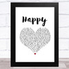 The Carpenters Happy White Heart Song Lyric Music Art Print