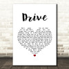 The Cars Drive White Heart Song Lyric Music Art Print