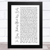 Marvin Gaye Too Busy Thinking About My Baby White Script Song Lyric Music Art Print