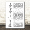 Manic Street Preachers Postcards From a Young Man White Script Song Lyric Music Art Print