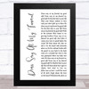 Smog Dress Sexy At My Funeral White Script Song Lyric Music Art Print