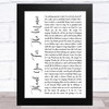 ABBA Thank You For The Music White Script Song Lyric Music Art Print