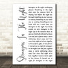 Frank Sinatra Strangers In The Night White Script Song Lyric Music Art Print