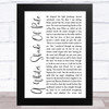 Procol Harum A Whiter Shade Of Pale White Script Song Lyric Music Art Print