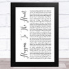 Leonard Cohen Happens To The Heart White Script Song Lyric Music Art Print