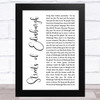 The Proclaimers Streets of Edinburgh White Script Song Lyric Music Art Print