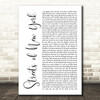 Ryan McMullan Streets of New York White Script Song Lyric Music Art Print