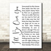 Toto I'll Be Over You White Script Song Lyric Music Art Print