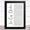 Jimmy Buffett Tin Cup Chalice White Script Song Lyric Music Art Print